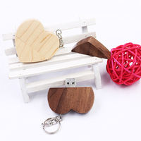 Caja de madera con Logo personalizado en forma de corazón, memoria Usb, regalo de boda, 8gb, 16gb, 32 Gb, 64gb
