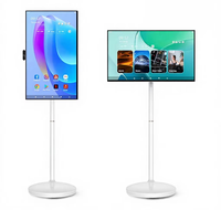 Téléviseur intelligent portable sur pied, Android HD, 24 pouces, écran tactile déroulable, avec batterie de 4 heures, entrepôt américain