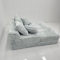 Juego de Sofás Modulares de Tela Convertibles de Lujo con Sofá Cama Enrollable en Caja para Sala de Estar, Apartamento, Centro Comercial y Villa