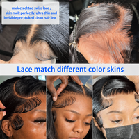 Perruques en cheveux humains bruts cambodgiens à cuticules alignées, ondulation Water Wave, avec dentelle frontale HD 13x4, sans colle, bouclées, pour revendeurs