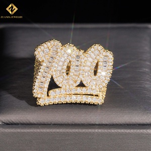 Hot Sale RTS <b>Men</b> Diamond <b>Ring</b> Moissanite 100 Point Hip Hop <b>Ring</b> Iced Out Moissnaite <b>Silver</b> - Product Image 4