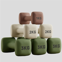 Haltères carrés en fonte avec revêtement PVC souple antidérapant pour bras, épaules, Pilates, équipement de fitness à domicile, ensemble d'haltères d'exercice