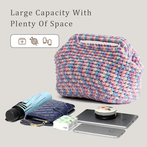 Nuevo <span class=keywords><strong>Bolso</strong></span> de <span class=keywords><strong>Ganchillo</strong></span> para Mujer 2025, Cartera de Mano Tejida a Mano, Clutch de Crochet, <span class=keywords><strong>Bolso</strong></span> de Hilo Tejido, <span class=keywords><strong>Bolso</strong></span> de Punto para Uso Diario - Product Image 4