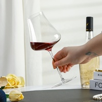 Verres à vin élégants en cristal sans plomb, à pied torsadé, ultra-fins, faits à la main, transparents, capacité 800 ml