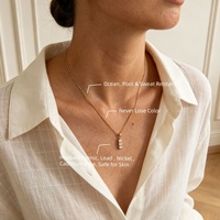 Collier pendentif vertical en acier inoxydable plaqué PVD Joolim, étanche, avec trois zircone linéaires, bijoux de mode en gros