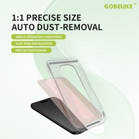 Kit d'installation de protection d'écran en verre trempé anti-lumière bleue et rouge pour téléphones mobiles iPhone Duo 18 Pro Max 18 Pro