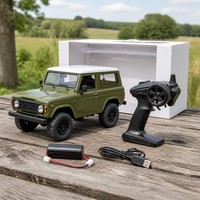 Jouets RC pour adultes, SUV vintage vert 4x4 télécommandé, qualité hobby, cadeau, tout-terrain, métal, chargeur inclus, homologué EN71 CE