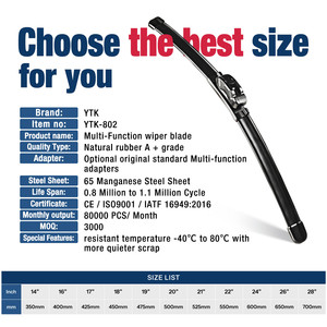 Spazzole Tergicristallo Multifunzionali OEM 2025 ad Alta Pulizia, Ricambio Universale per Auto, <span class=keywords><strong>Tergicristalli</strong></span> Anteriori per <span class=keywords><strong>Audi</strong></span> - Product Image 5