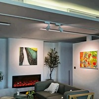 Cheminée électrique décorative murale en métal sur mesure avec flamme LED intégrée pour hôtels et usage domestique, interface en français