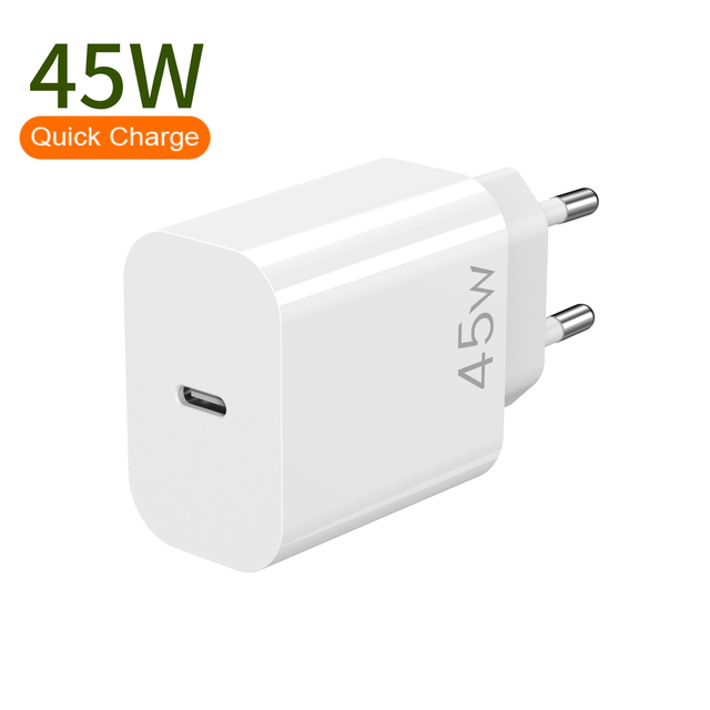 Black White Gan Fast Speed 45W 40W EU Pin USB C Port Charger for Iphone 17 Smart Watch Mobile Phone Wireless Charger