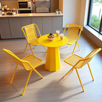 Ensemble table et chaises de jardin en fer, style nordique simple, imperméable et résistant aux UV, pour café et salon de thé, 2 places