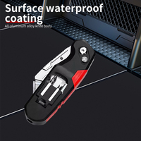 Couteau utilitaire pliant à poignée en alliage d'aluminium robuste pour électricien coupe couteau de poche bouton poussoir pour tapis