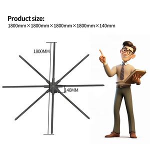 180CM HDMI 3D Holograma Ventilador Proyector Nube Centro comercial Control Alta resolución LED Pantalla en tiempo <span class=keywords><strong>real</strong></span> Publicidad Equipo holográfico - Product Image 6