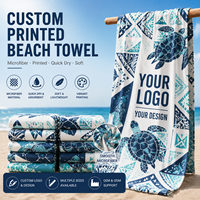 Serviette de plage en microfibre sans sable, extra large, personnalisable par sublimation, motif tropical, prix usine