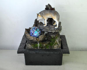 Ornements en résine Simulation tigre <span class=keywords><strong>escalade</strong></span> cascade fontaine transfert fontaine de table fontaine décoration de la maison Animal charmant - Product Image 4