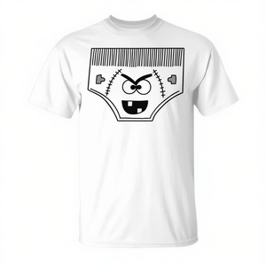 T-shirt de costume d'underwear effrayant pour adulte unisexe blanc - Product Image 2