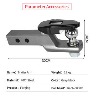 Piezas de Modificación para <span class=keywords><strong>Remolque</strong></span> Todoterreno, Brazo de <span class=keywords><strong>Remolque</strong></span> con Cabeza de <span class=keywords><strong>Bola</strong></span> de 2 Pulgadas para Parachoques Trasero, Receptor de 2 Pulgadas, Gancho de <span class=keywords><strong>Remolque</strong></span>, Accesorios para Automóviles - Product Image 2