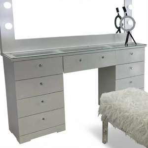 Ulink HOT Luxury Design Makeup Desktop Wood Dressing <b>Table</b> <b>Mirror</b> Makeup Vanity With Led Bulbs - Product Image 1