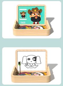 Tabletop Toy 2-In-1 Magnetic Jigsaw <b>Puzzle</b> <b>Boxes</b> Girls Boys Costumes Princess Pirate Crazy Face Dress up Game - Product Image 4