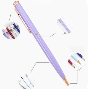 Wholesale Multi-Color Top Diamond Twist Metal Ballpoint <b>Pen</b> With Novel Business Custom Personal Logo Printed for Office Gift - Product Image 1