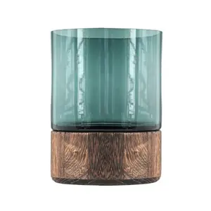 北欧スタイルガラス花瓶シンプルな装飾家庭用装飾木製花瓶