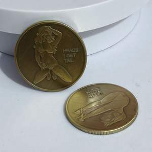 Antiek Messing Bronzen Souvenir Munt Sexy Meisje Herdenkingsmunt Godin Geluksmunten - Product Image 5