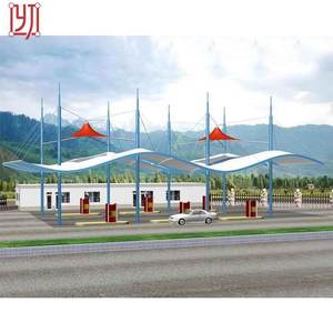 ผู้ผลิตหลังคาผ้า PVDF สำหรับปั๊มน้ำมัน โครงสร้างเมมเบรน กันแดด - Product Image 2