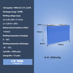 แบตเตอรี่ CATL 3.7V 190Ah NCM แบบแท่งปริซึม ชาร์จซ้ำได้ ใช้งานได้นาน เหมาะสำหรับชุดเก็บพลังงาน DIY รถกอล์ฟ - Product Image 2