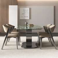 Chaise de salle à manger moderne à dossier haut en cuir, design nordique pour la maison, le bar, les restaurants en plein air et les tables d'hôtel