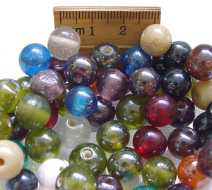 <b>Murano</b> Plain Round & Oval Crystal Lampwork <b>Glass</b> <b>Beads</b> for Jewelry Making Bulk Loose Mix Colors Box FE Brand - Product Image 1