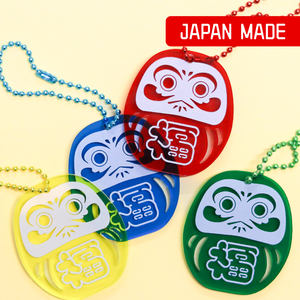 Porte-clés Daruma en acrylique, souvenir traditionnel japonais, porte-bonheur, charme porte-bonheur, mignon, transparent, cadeau personnalisé, fabriqué au Japon, OEM ODM - Product Image 1
