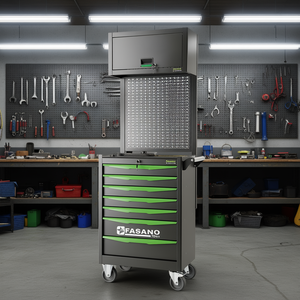 Fasano <b>Tools</b> 7 Drawer Rolling <b>Tool</b> <b>Cabinet</b> With Pegboard <b>Storage</b> For Auto Repair - Product Image 3