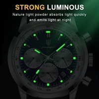 Montre Poedagar de luxe en cuir 2024, étanche, lumineuse, pour homme, chronographe multifonctionnel, date, quartz