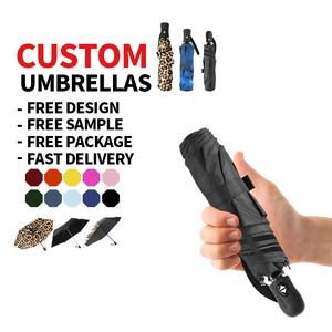 Cadre automatique en fer à 3 plis avec nervures en alliage Protection UV Super léger Le plus petit parapluie-Portable Voyage Mini Pocket Size All-Season - Product Image 1