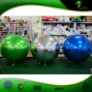Weihnachtsdekoration aufblasbarer Spiegelball silber golden reflektierender Disco-Ballon für Party