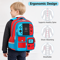 Ensemble de sacs à dos pour garçons gamers 3 pièces avec boîte à lunch en polyester pour l'école primaire et le collège