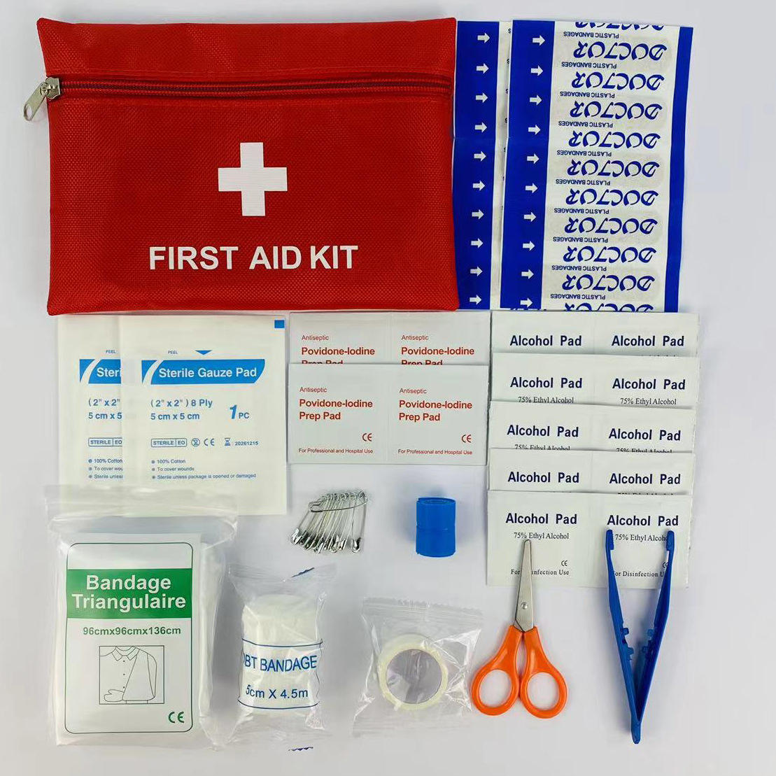 First aid kit with items
