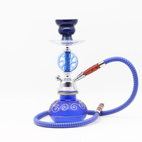 Vente directe d'usine transfrontalière : Ensembles de chichas arabes en métal finition miroir, options à un ou deux tuyaux ; Tuyaux de chicha créatifs