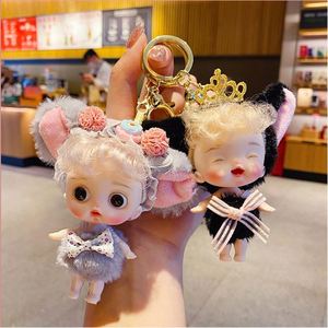 Creative Cute Cartoon Doll <b>Rubber</b> Keychain Trend Exquisite Replacement Princess Toy Keyring Package Pendant Car Key <b>Ring</b> Gift - Product Image 2