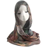 Modèle chaud Modal Coton Écharpe Hijab Aquarelle Numérique Imprimé Ethnique Écharpe Doux Respirant Foulard pour Femmes Musulmanes Usage Quotidien