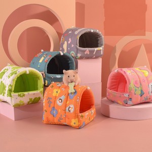 <span class=keywords><strong>Mini</strong></span> cama para mascotas, jaula nido para rata, hámster, Chinchillas, ardilla, conejillos de indias, patrón impreso para animales pequeños, camas para dormir - Product Image 6