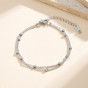 Classic Fashion Bracelets Women Trend 18k <strong>Gold</strong> Plated Stainless Steel <strong>Bead</strong> Chain Bracelet - Product Image 2