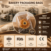 Sacs de boulangerie transparents OPP auto-adhésifs en BOPP pour pain, bagels, beignets, pâtisseries, gâteaux faits maison, produits de boulangerie-café