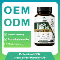 Capsules d'huile de graines noires pure, végétaliennes, antioxydantes, supplément à base de plantes, en vrac, OEM, ODM, marque privée, complément alimentaire