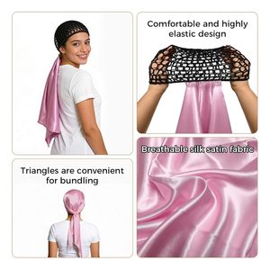 Gorro de satén dos en uno <span class=keywords><strong>para</strong></span> rizar el cabello, gorro de <span class=keywords><strong>dormir</strong></span>/baño <span class=keywords><strong>para</strong></span> mujer, estilo étnico, ajustable, <span class=keywords><strong>para</strong></span> las cuatro estaciones, herramienta <span class=keywords><strong>para</strong></span> el cabello - Product Image 4