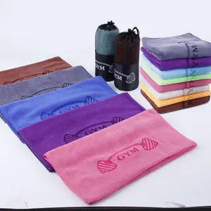 Werbe sport tücher benutzer definiertes Logo Polyester personal isierte Turn handtuch Mikro faser Sport tuch mit Tasche