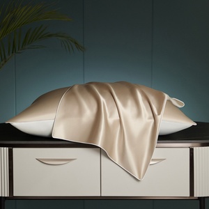 Funda de Almohada de Seda con Flecos de Color Sólido y Bloques de Color de un Solo Lado, Superventas - Product Image 4