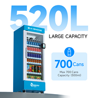Máquina Expendedora Comercial de Bebidas y Aperitivos con Gestión Basada en la Nube, SDK 5G/Wi-Fi, Acero Inoxidable, Refrigeración por Compresor