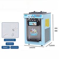 Nouvelle machine à glace molle automatique commerciale à 3 saveurs, haute productivité, mini-machine de comptoir pour boulangerie et café