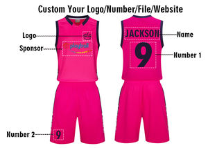 Op maat gemaakte 100% polyester ademende heren sets voor volwassenen en kinderen, gratis ontwerp, basketbaltenue, basketbalshirt, shorts, jersey - Product Image 3